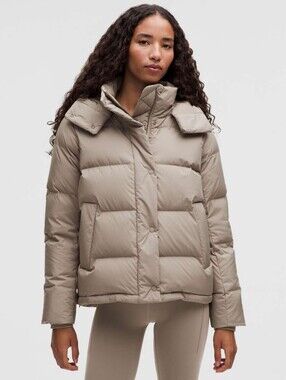 NWOT Lululemon Womens Wunder Puff 600-Down-Fill Jacket Warm Ash Grey